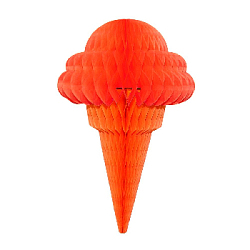 Бумажное украшение "Мороженое" оранжевый 32х20 см